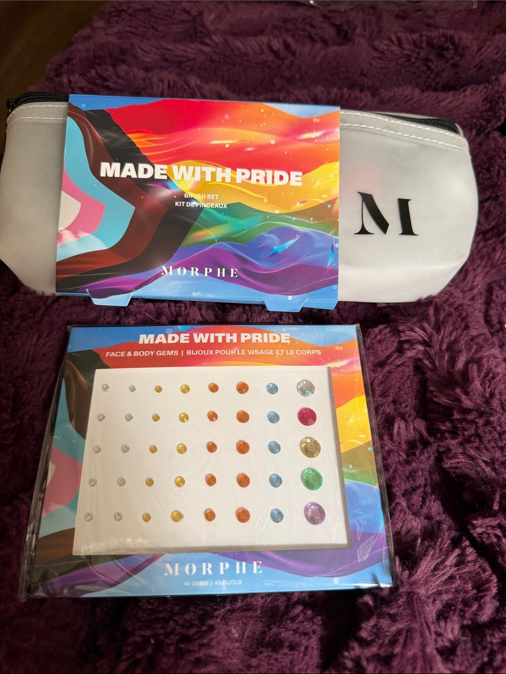 Morphe Made with Pride Belt Bag with Brushes and Face & Body Gems